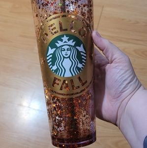 Custom Starbucks fall snowglobe tumbler